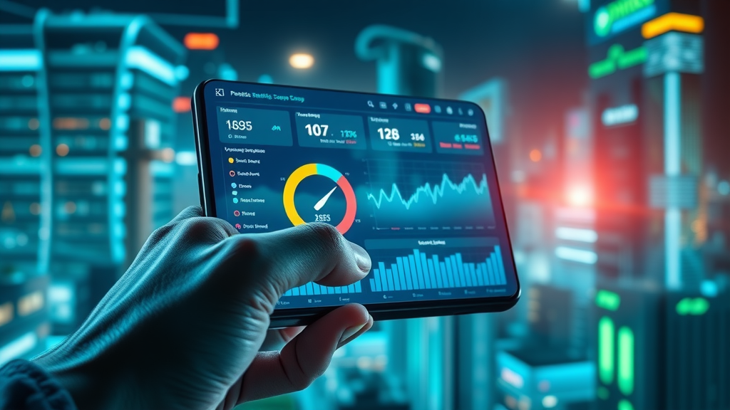 Analytical dashboard showing website speed and conversion metrics for a mobile-friendly local business website