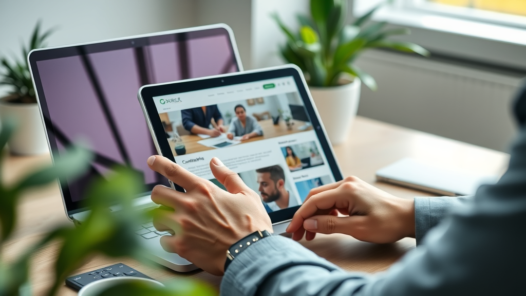 affordable web design services on tablet and laptop, professional business interface