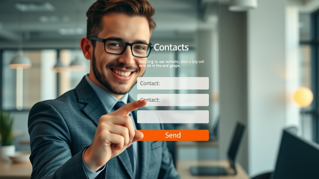 visitor using a contact form on a small business website, mobile responsive design, converting visitor into customer