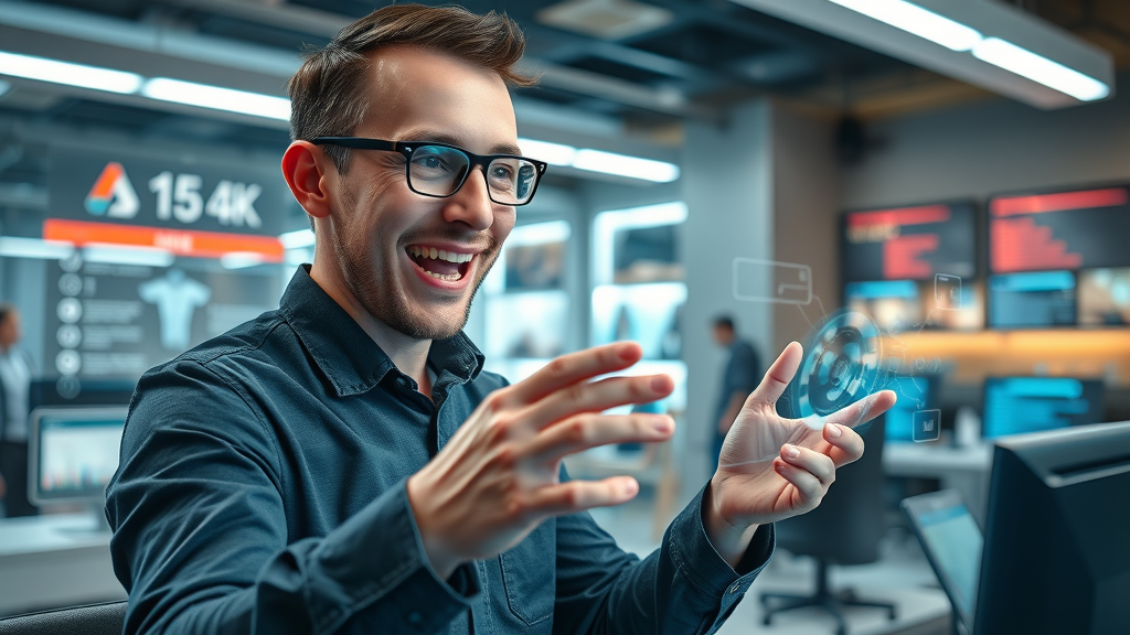 Futuristic local business website interface showing AI-driven features and digital personalization