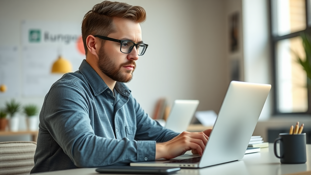 professional small business owner reviewing a new website on a modern laptop | small business website development