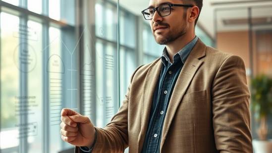 professional drafting innovative marketing strategies on a glass board