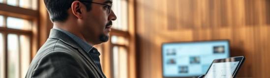 Attentive client with focused expression noting ideas in a bright conference room.